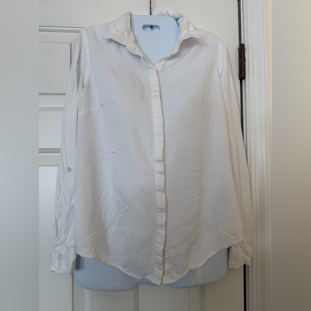 Classic White Women's button down top blouse soft